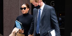 new york, new york   september 23 meghan markle, duchess of sussex, and prince harry, duke of sussex, are seen in midtown on september 23, 2021 in new york city photo by gothamgc images