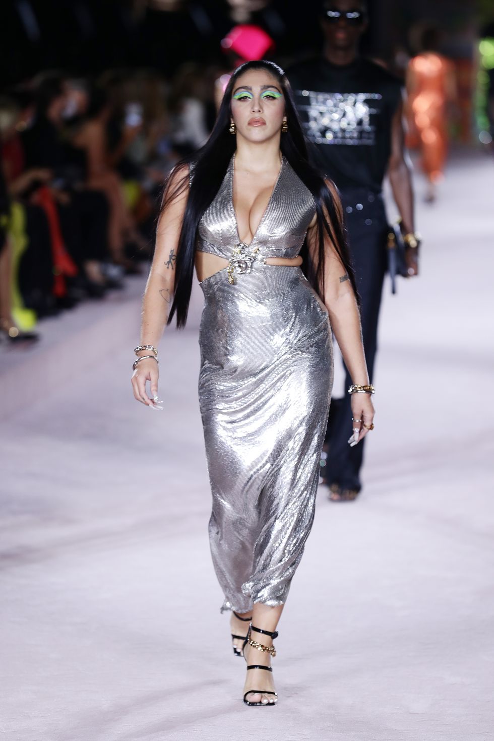 lourdes leon versace runway milan fashion week