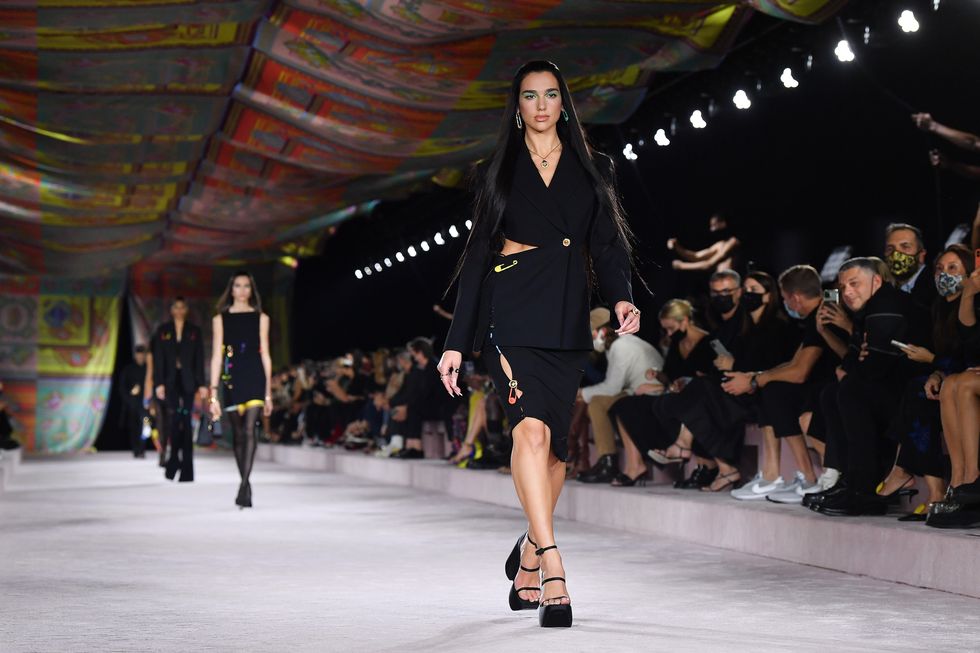 Dua Lipa Made Her Runway Debut for Versace at Milan Fashion Week