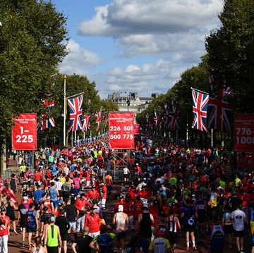 london, england october 03 a general view of the finish during the 2021 virgin money london marathon at tower bridge on october 03, 2021 in london, england photo by alex davidsongetty images