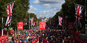 london, england october 03 a general view of the finish during the 2021 virgin money london marathon at tower bridge on october 03, 2021 in london, england photo by alex davidsongetty images