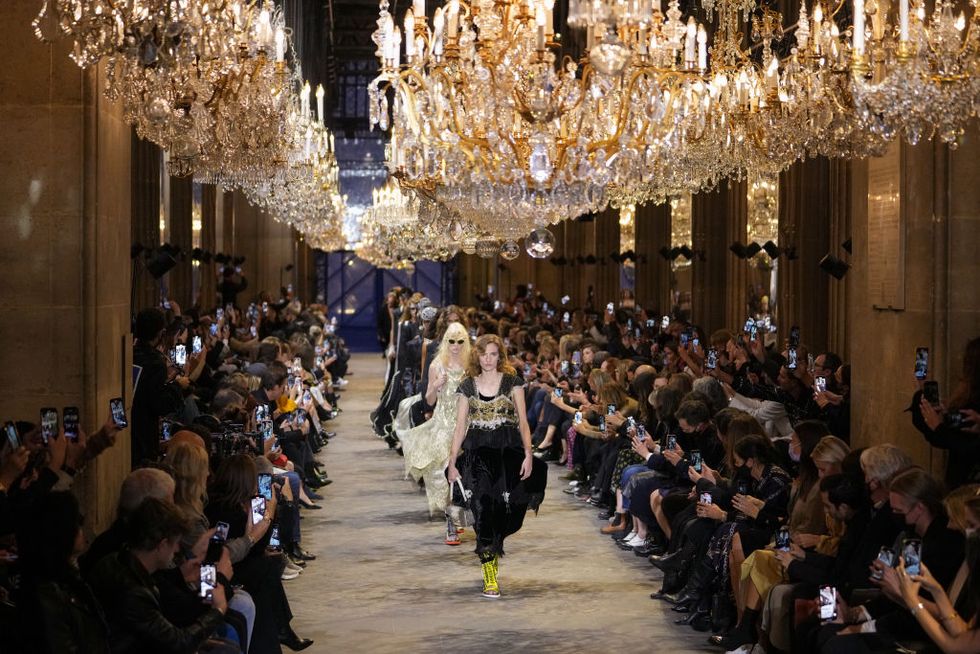A model walks the catwalk at the Louis Vuitton fashion show, during News  Photo - Getty Images