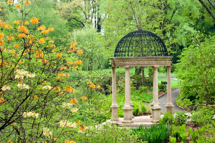 the pierces woods love temple, a pergola at longwood garden, near kennett square, pennsylvania