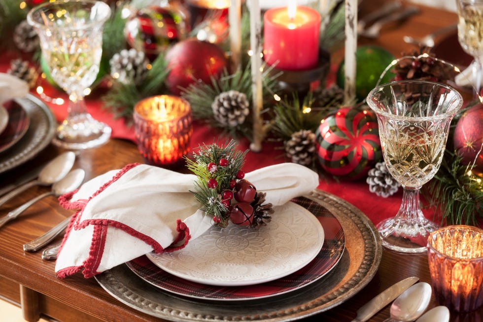 mesa decorada para navidad