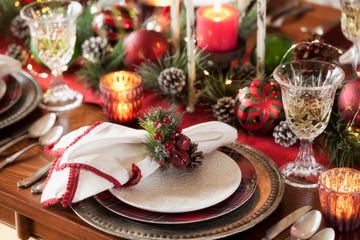 mesa adornada en navidad