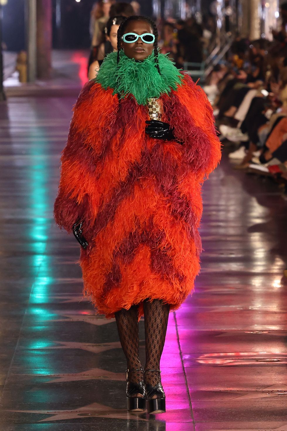 hollywood, california   november 02 jodie turner smith walks the runway at the 2021 gucci love parade down hollywood boulevard on november 02, 2021 in hollywood, california photo by taylor hillwireimage