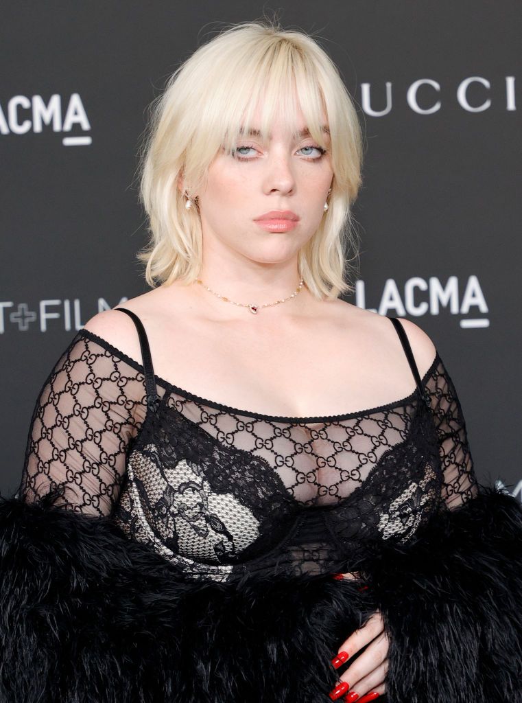 los angeles, california   november 06 billie eilish attends the 10th annual lacma artfilm gala presented by gucci at los angeles county museum of art on november 06, 2021 in los angeles, california photo by amy sussmanwireimage