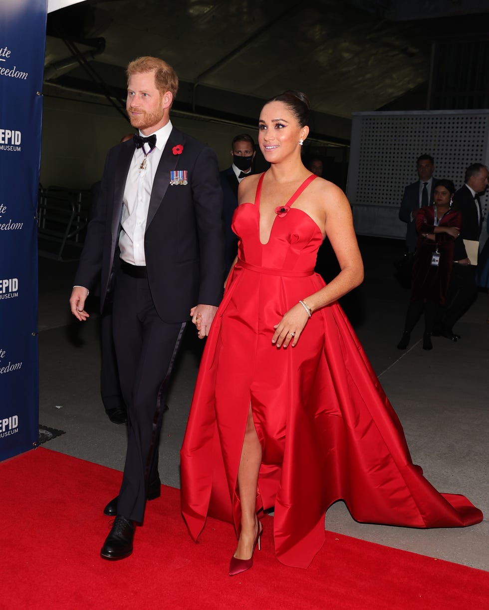 new york, new york november 10 prince harry, duke of sussex, and meghan, duchess of sussex attend on november 10, 2021 in new york city photo by theo wargogetty images for intrepid sea, air,  space museum