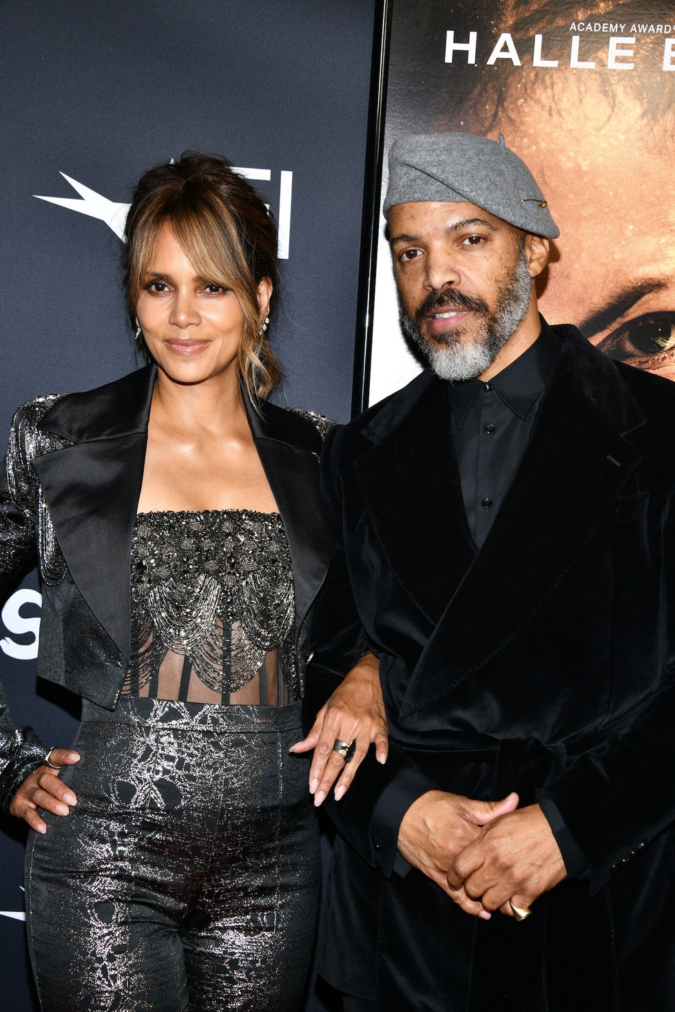hollywood, california   november 13 halle berry and van hunt attend the 2021 afi fest official screening of netflix's "bruised" at tcl chinese 6 theatres on november 13, 2021 in hollywood, california photo by araya dohenywireimage