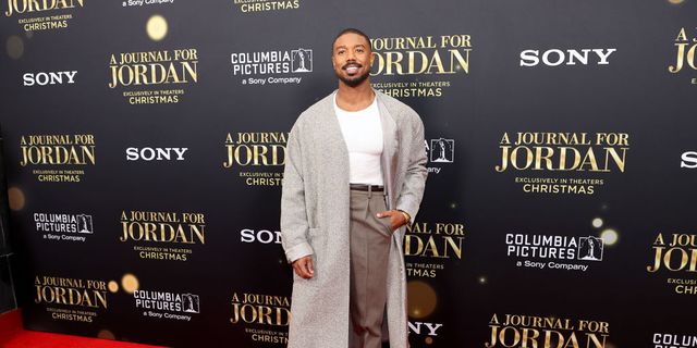 Michael B. Jordan is dressed in a mostly-business casual outfit as he  spends time in New York City