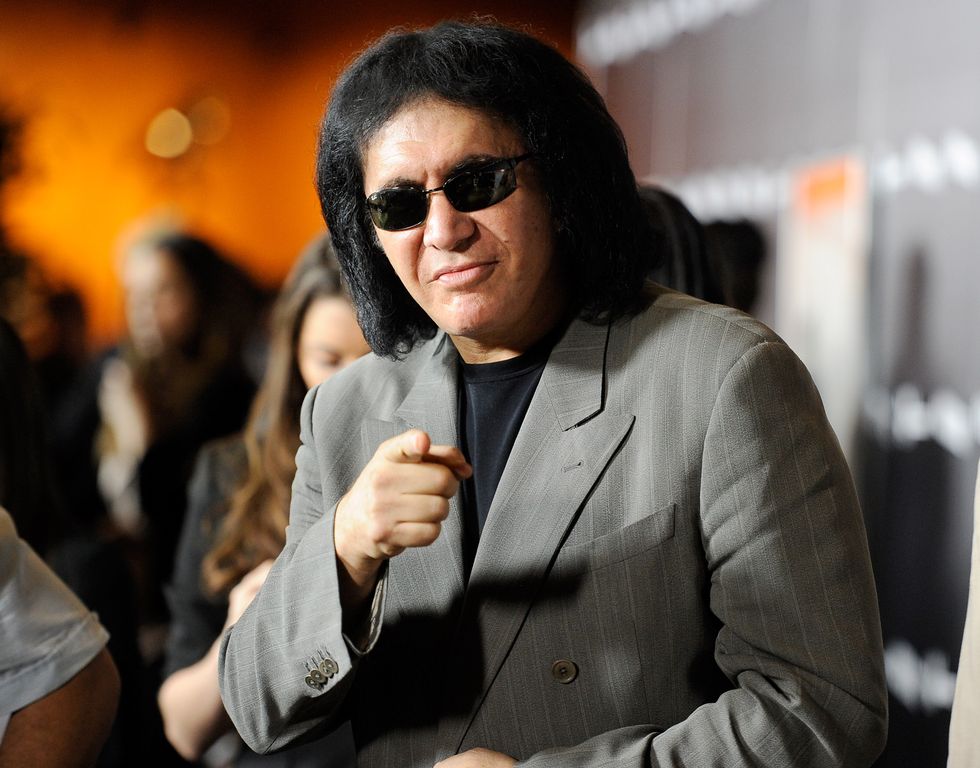 los angeles, ca   january 05  musician gene simmons arrives at relativity medias premiere of haywire co hosted by playboy held at dga theater on january 5, 2012 in los angeles, california  photo by frazer harrisongetty images for relativity media