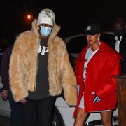 new york, new york   january 22 rihanna and asap rocky are seen out for dinner in soho on january 22, 2022 in new york city photo by robert kamaugc images
