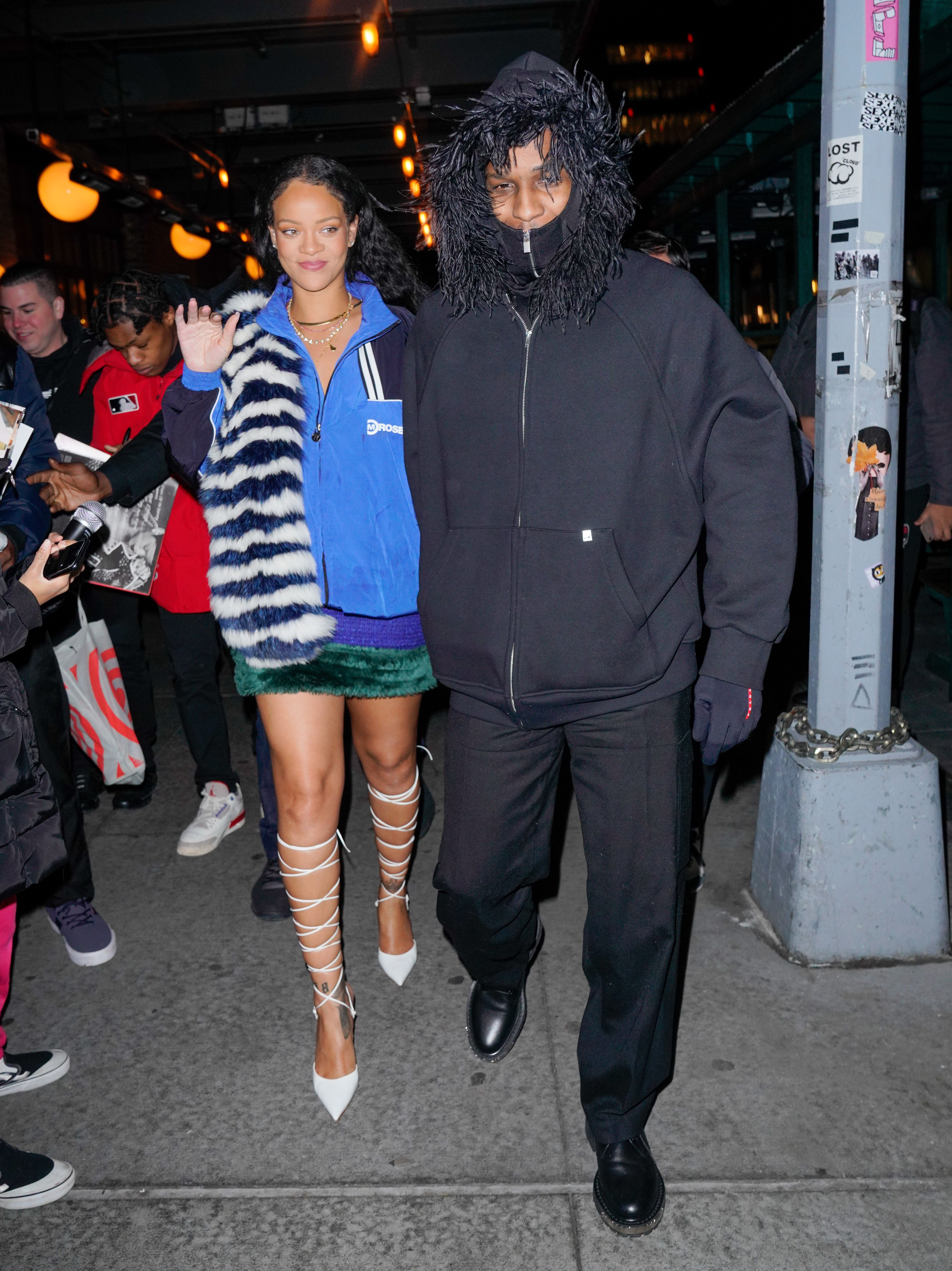 See Rihanna and A$AP Rocky Coordinate in Fur-Trimmed Outfits