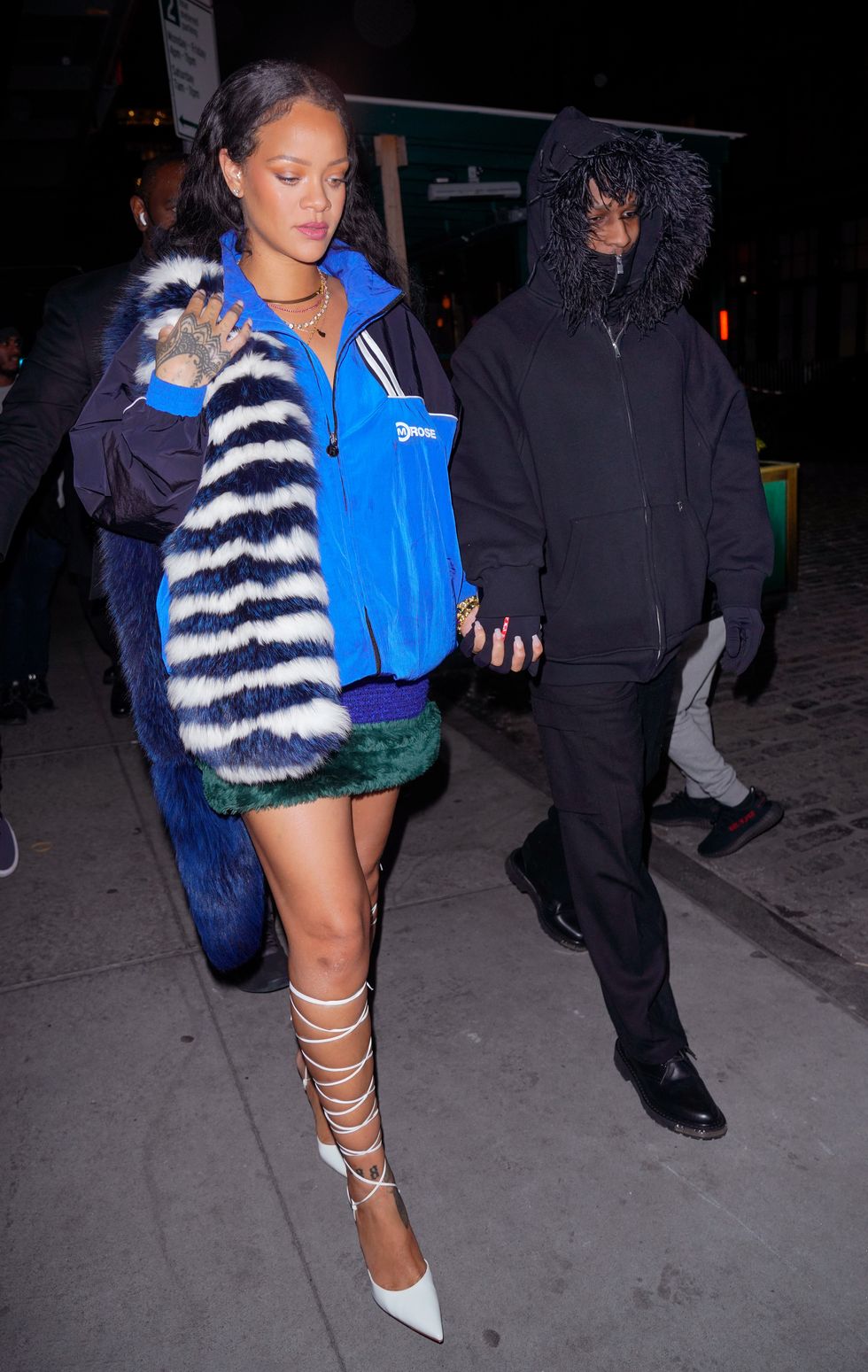 Rihanna & ASAP Rocky Hold Hands In Black Outfits: NYC Photos