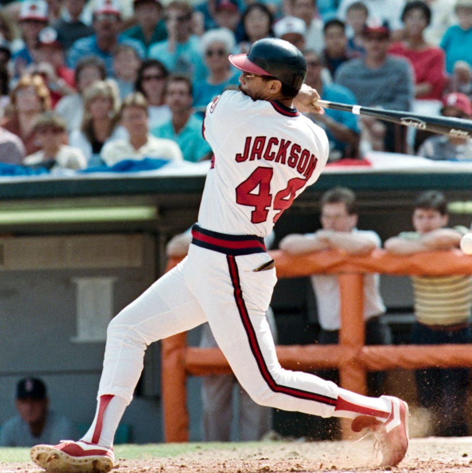 reggie jackson during mlb playoff game against the toronto bluejays, july 20, 1986