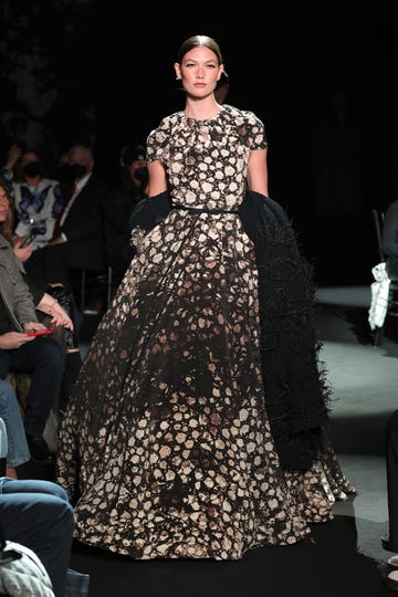 new york, new york   february 12  model karlie kloss walks the runway at the  brandon maxwell show during new york fashion week the shows at 101 e 15th st  on february 12, 2022 in new york city photo by dia dipasupilgetty images for nyfw the shows