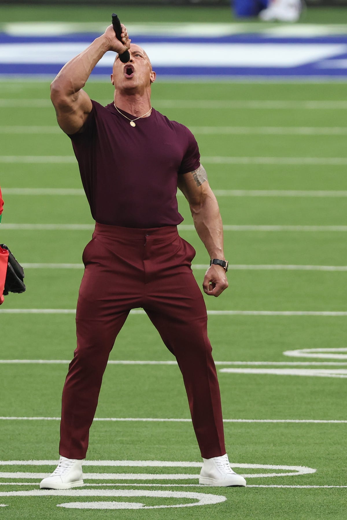 Dwayne Johnson Kicks Off the Super Bowl With Energizing Speech