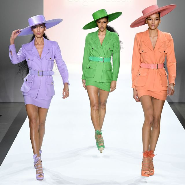 new york, new york   february 13 models walk the runway for sergio hudson during new york fashion week the shows at spring studios on february 13, 2022 in new york city photo by noam galaigetty images for nyfw the shows
