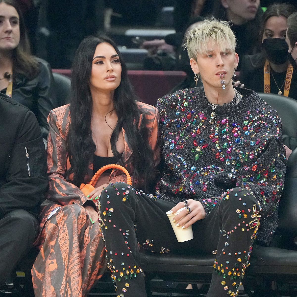 See Megan Fox Pair Her Bold Pantsuit With a Bra for the NBA All-Star Game