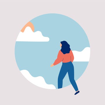 Woman starts a new life. Female doing first step in the future. Girl wants to get rid of psychological problems. woman starts a new life female doing first step in the future girl wants to get rid of psychological problems concept of mental health improvement vector illustration