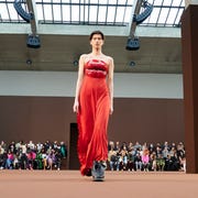 Loewe : Runway - Paris Fashion Week - Womenswear F/W 2022-2023 paris, france march 04 editorial use only for non editorial use please seek approval from fashion house a model walks the runway during the loewe womenswear fallwinter 2022 2023 show as part of paris fashion week on march 04, 2022 in paris, france photo by peter whitegetty images