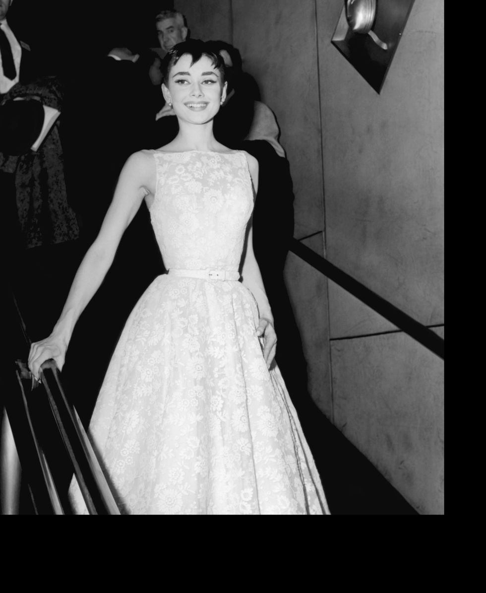 26th annual academy awards pictured actress audrey hepburn, wearing a givenchy gown, at the 26th annual academy awards at the nbc century theatre in new york city, on march 25, 1954 photo by nbcu photo banknbcuniversal via getty images via getty images