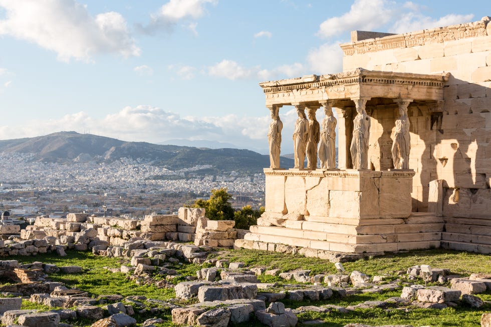 O Pórtico das Cariátides, Acrópole, Atenas, Grécia