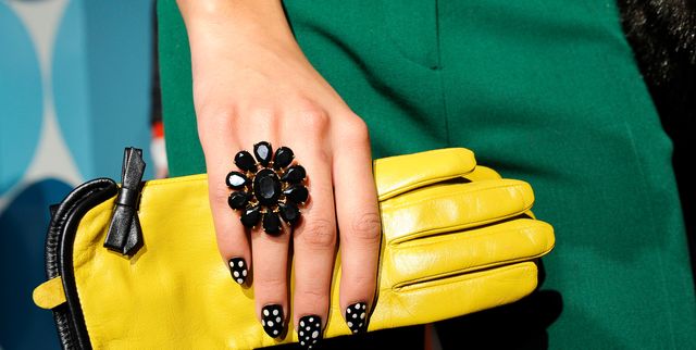 Green, Yellow, Black, Nail, Wrist, Hand, Finger, Fashion, Street fashion, Fashion accessory, 