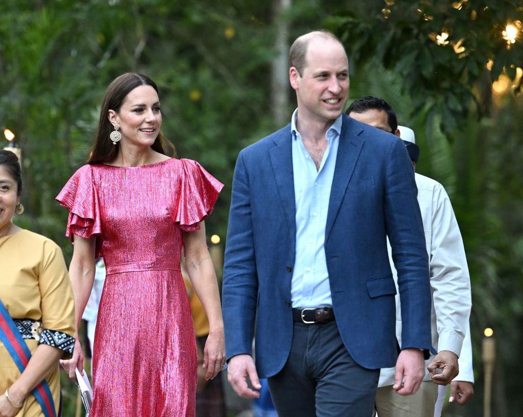 Duchess Wears Hot-Pink Gown on Final Night in Belize