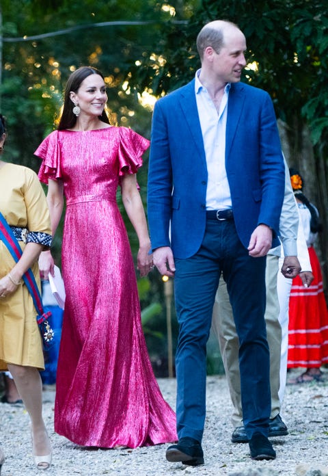 Duchess Kate Wears Hot-Pink Gown on Final Night in Belize