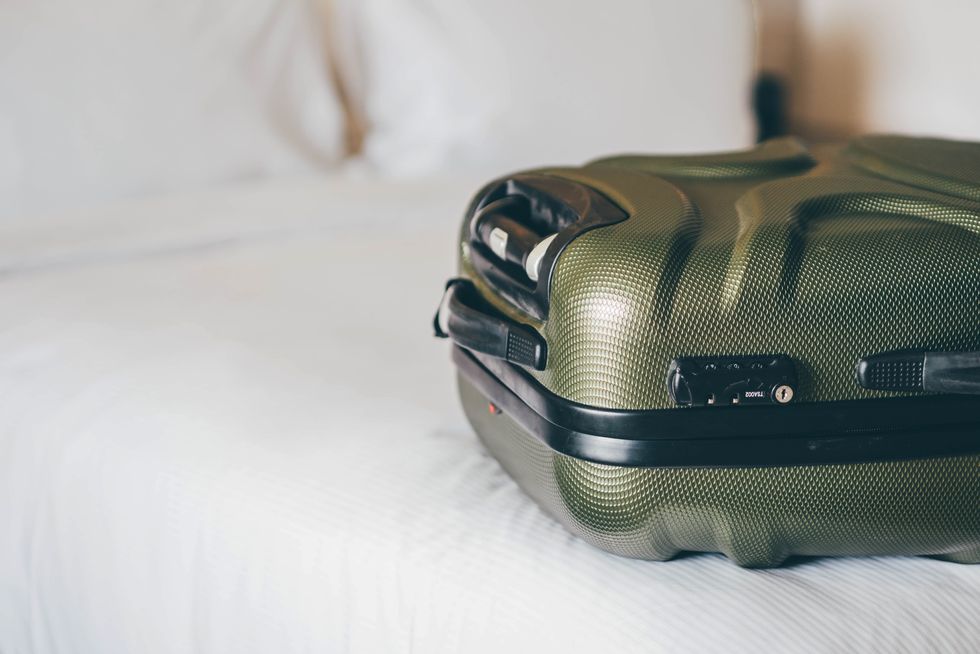 suitcase in hotel room