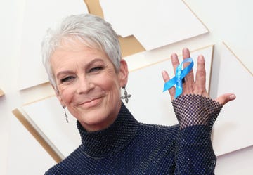 hollywood, california   march 27 jamie lee curtis attends the 94th annual academy awards at hollywood and highland on march 27, 2022 in hollywood, california photo by david livingstongetty images