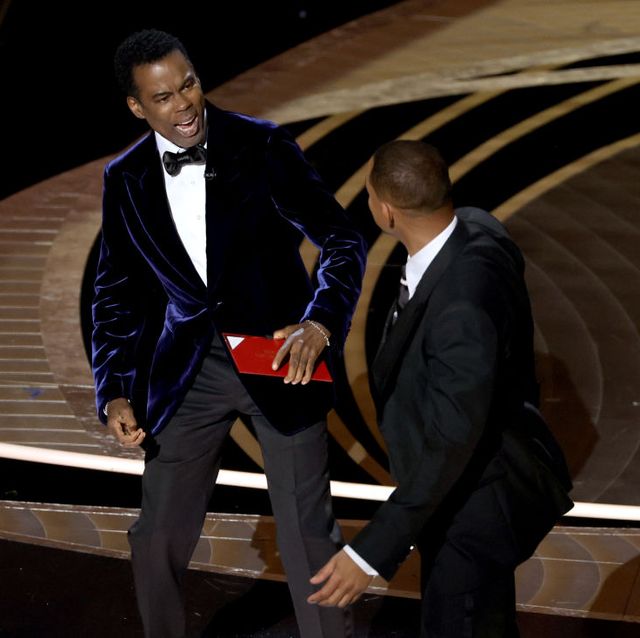 hollywood, california march 27 will smith appears to slap chris rock onstage during the 94th annual academy awards at dolby theatre on march 27, 2022 in hollywood, california photo by neilson barnardgetty images