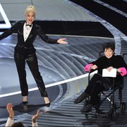 hollywood, california   march 27 l r lady gaga and liza minnelli speak onstage during the 94th annual academy awards at dolby theatre on march 27, 2022 in hollywood, california photo by neilson barnardgetty images