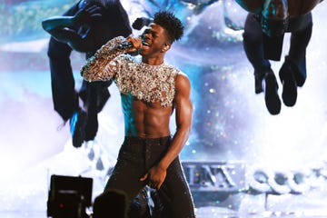 las vegas, nevada   april 03 lil nas x performs onstage during the 64th annual grammy awards at mgm grand garden arena on april 03, 2022 in las vegas, nevada photo by rich furygetty images for the recording academy