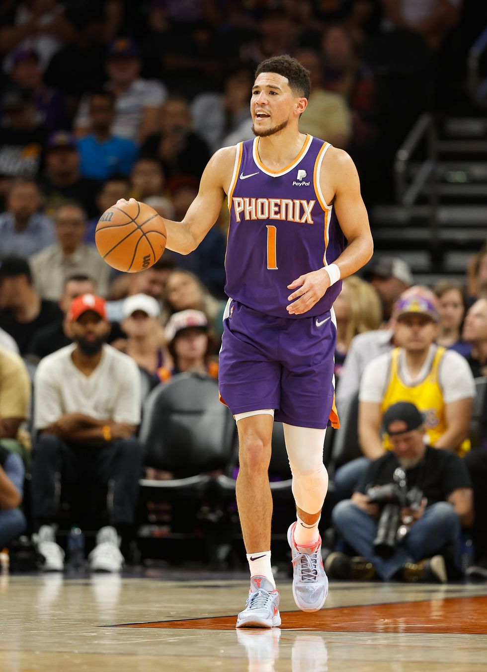 devin booker during the los angeles lakers v phoenix suns game on april 5, 2022
