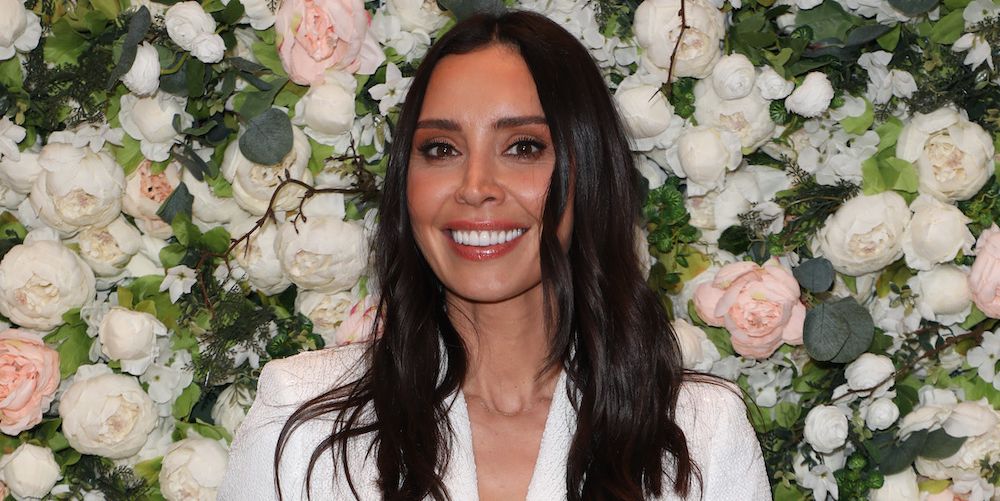 Christine Lampard looks chic in monochrome outfit