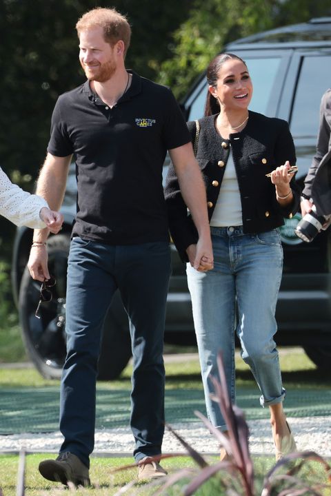 the hague, netherlands   april 16 prince harry, duke of sussex and meghan, duchess of sussex are seen at the jaguar land rover driving challenge on day one of the invictus games the hague 2020 at zuiderpark on april 16, 2022 in the hague, netherlands photo by chris jacksongetty images for the invictus games foundation