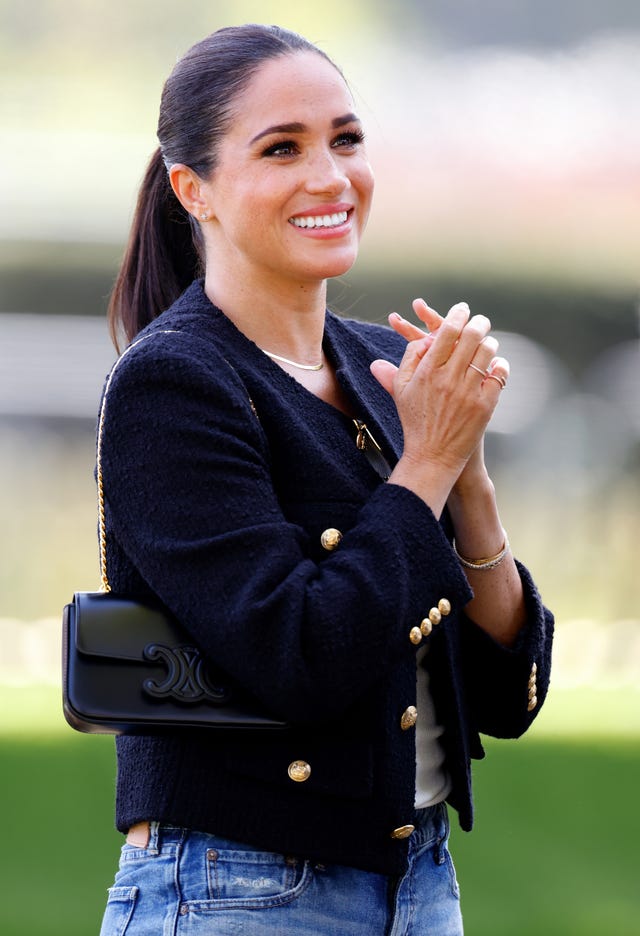 the hague, netherlands april 16 embargoed for publication in uk newspapers until 24 hours after create date and time meghan, duchess of sussex attends the land rover driving challenge, on day 1 of the invictus games 2020 at zuiderpark on april 16, 2022 in the hague, netherlands photo by max mumbyindigogetty images