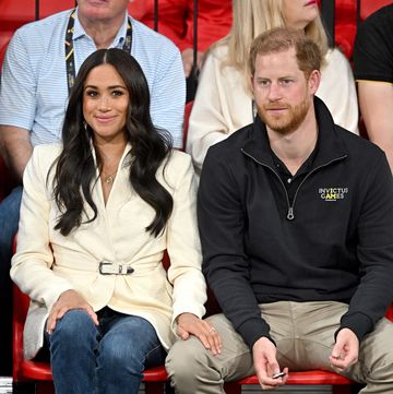 the hague, netherlands april 17 prince harry, duke of sussex and meghan, duchess of sussex attend the volleyball on day two of the invictus games 2020 at zuiderpark on april 17, 2022 in the hague, netherlands photo by samir husseinwireimage