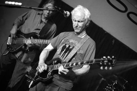 los angeles   september 27  robby krieger performs at the good hurt nightclub in los angeles, california on september 27, 2011 photo by jim steinfeldtmichael ochs archivesgetty images