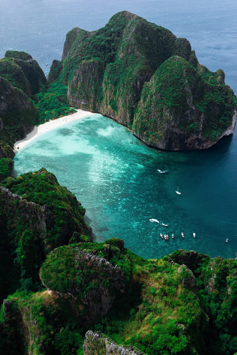 aerial view of maya bay