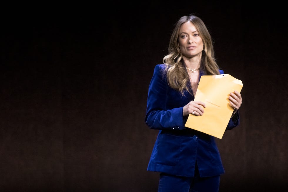 las vegas, nevada april 26 director and actress olivia wilde speaks onstage during the warner bros pictures the grand presentation during cinemacon 2022 at caesars palace on april 26, 2022 in las vegas, nevada photo by greg dohertygetty pictures