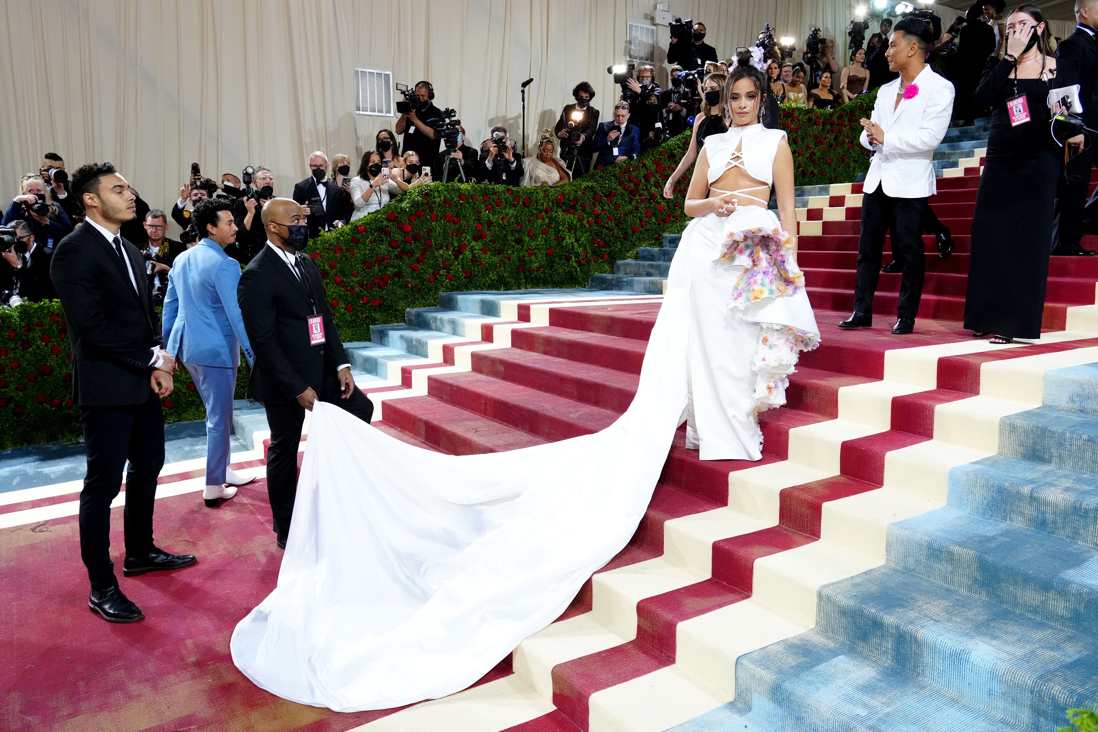 Camila Cabello Wears a Floral Prabal Gurung Gown to the 2022 Met Gala