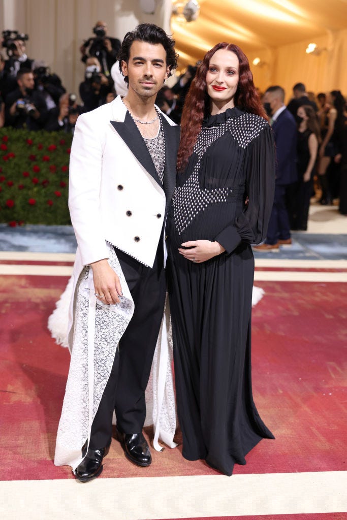 New York City, USA. 02nd May, 2022. New York City, USA. 02nd May, 2022.  Sophie Turner and Joe Jonas wearing Moschino leaving the Mark Hotel for the MET  Gala on May 02