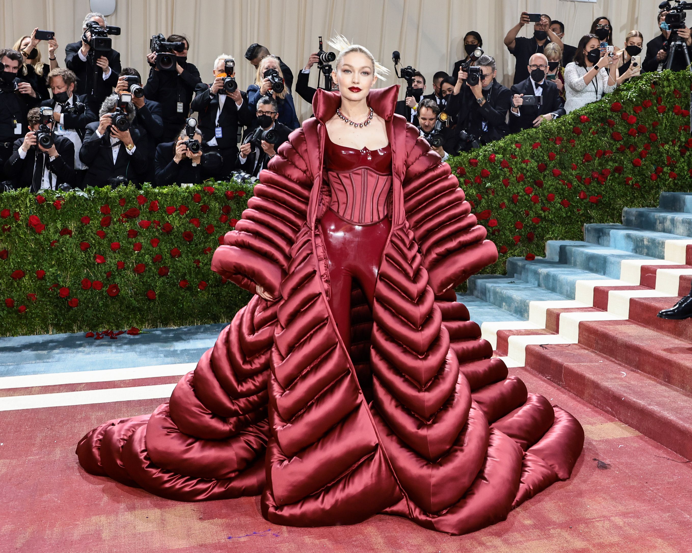 bella hadid met gala red dress