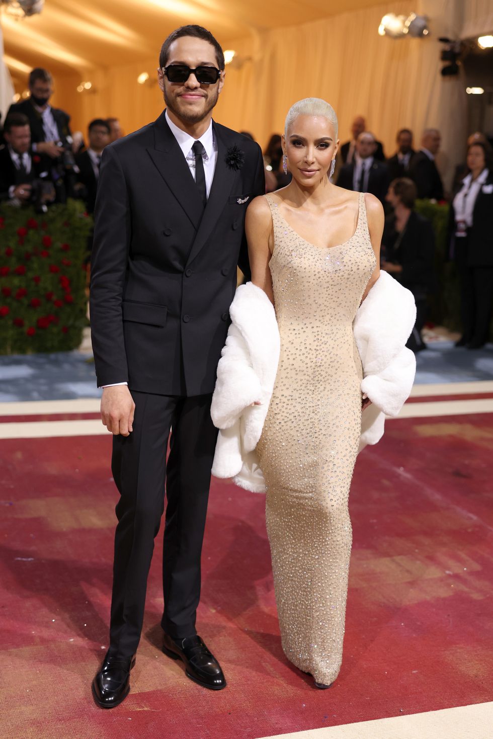 new york, new york   may 02 l r pete davidson and kim kardashian attend the 2022 met gala celebrating in america an anthology of fashion at the metropolitan museum of art on may 02, 2022 in new york city photo by john shearergetty images
