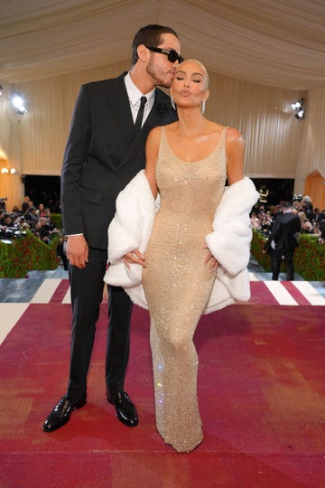 new york, new york   may 02 exclusive coverage pete davidson and kim kardashian arrive at the 2022 met gala celebrating in america an anthology of fashion at the metropolitan museum of art on may 02, 2022 in new york city photo by kevin mazurmg22getty images for the met museumvogue