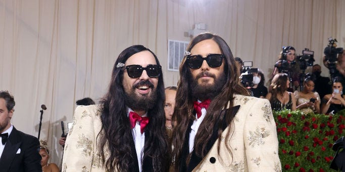 new york, new york may 02 alessandro michele and jared leto attend in america an anthology of fashion, the 2022 costume institute benefit at the metropolitan museum of art on may 02, 2022 in new york city photo by taylor hillgetty images
