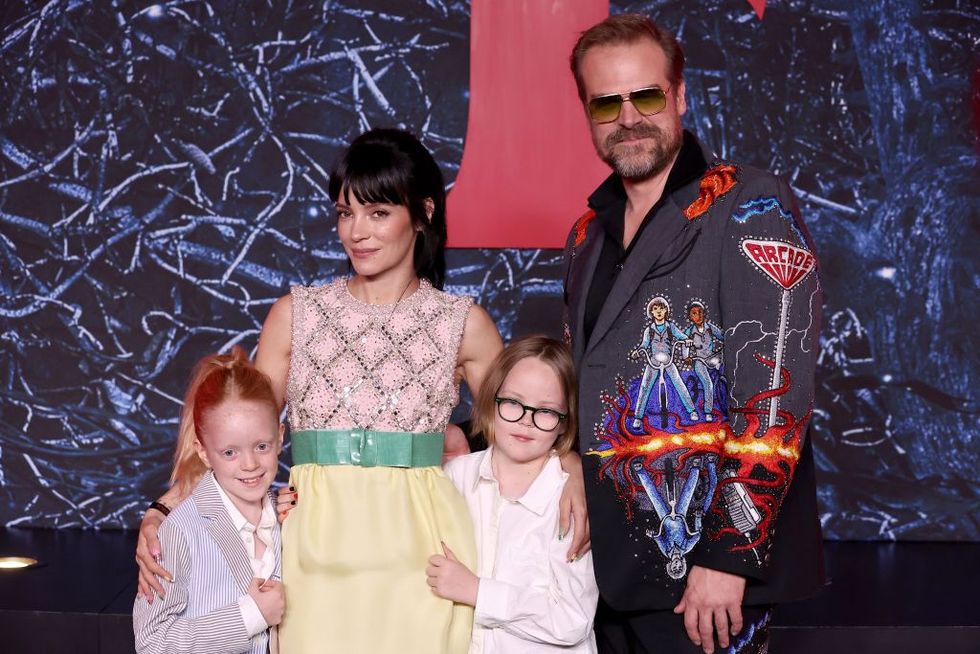 brooklyn, new york may 14 lily allen and david harbour attend netflixs stranger things season 4 premiere at netflix brooklyn on may 14, 2022 in brooklyn, new york photo by arturo holmeswireimage